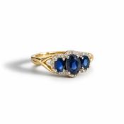 9ct Sapphire and Diamonds Ring image
