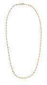 Delicate gold chain necklace on white image