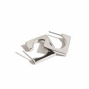 Silver Half-Square Hoop Earrings