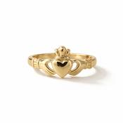 9ct Gold Claddagh Ring with Celtic Wave Band