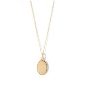 9ct Yellow Gold Diamond-Cut-Edge Oval Pendant