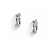 Sterling Silver Pavé Curve Huggie Earrings