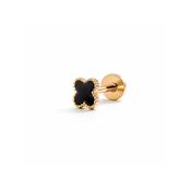 14ct Noir Clover Flat Back