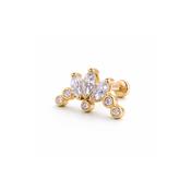 14ct Marquise Halo Flat Back