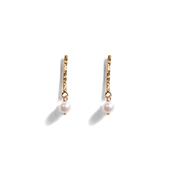 Hammered Bar Pearl Drop