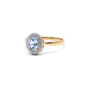 9ct Blue Topaz and Diamond Ring image