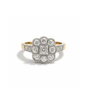 9ct Vintage Blossom Diamond Cluster Ring image