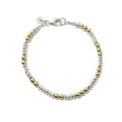 Mixed Metal Textured Bead Bracelet