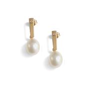 9ct Gold Small Drop Pearl Earrings