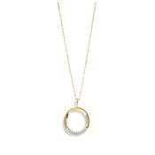 9ct Open Oval Pavé Pendant