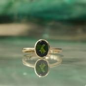 9ct Green Tourmaline Bezel Ring