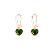Heart-Shaped Emerald  Croche Earrings