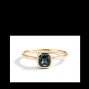 9ct Minimalist London Blue Topaz Solitaire Ring image