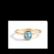 Minimalist Swiss Blue Topaz Solitaire Ring image