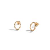 9ct Gold Organic Oval Stud Earrings