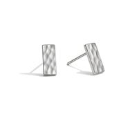 Small Rectangular Hammered Studs- Sterling Silver