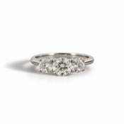 Platinum Three-Stone Diamond Ring (1.17 ct) image