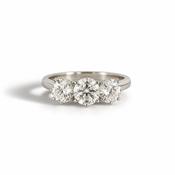 Platinum Diamond Trilogy Ring (1.55ct) image