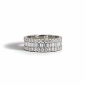 Vintage Diamond Baguette &amp; Pavé Band Ring image