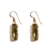 Light Green Rectangular Crochet  Earrings