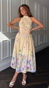 Maggie Wrap Waist Halterneck Midi in Yellow image