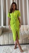 Tabby Lime Green Plisse Midi Dress image