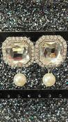 Silver Diamante &amp;amp; Pearl Earrings