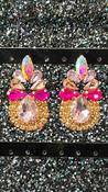 Pink Diamanté Tear Drop Earrings