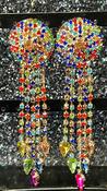 Multi Colour Dangle Diamanté Earrings