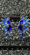 Blue Diamanté Wing Earrings