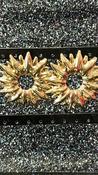 Gold Pointed Flower Earrings