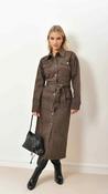 Natalie Denim Midi Shirt Dress in Brown