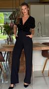 Bridget Twist Front Beaded Velvet Jumpsuit image
