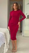 Antonia Wine Wrap Midi Dress image