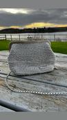 Handmade Crochet Handbag in Silver Glitter