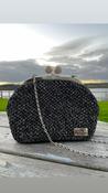 Handmade Crochet Handbag in Black with Silver Glitter image