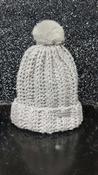 Handmade Chunky Crochet Pom Pom Beanie in Grey image
