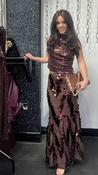 Alara Sequin Fishtail Skirt in Brown image