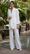 Morgan Striped Trouser Suit in White image