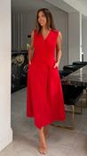 Hazel Tailored Midi Dress in Red image