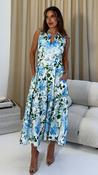 Ameya Sleeveless Midi Dress in Blue Floral image