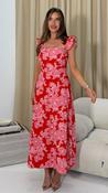 Orla Pink and Red Broderie Anglasie maxi Dress image