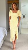 Heidi Lemon Yellow Lace Maxi Dress image