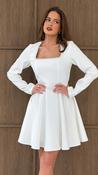 Kathryn Square Neck Pearl Mini in White