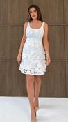 Celeste 3D Floral Square Neck Mini in White