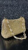Crochet Handbag with Chain Handle in Pale Gold image