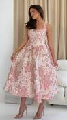 Rosie Jacquard Midi Dress in Pink