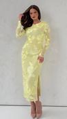 Elodie Floral Mesh Dress in Yellow image