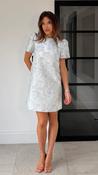Keisha Mini Brocade Shift Dress in Blue image