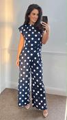 Lyra Polka Dot Co-ord in Navy and White